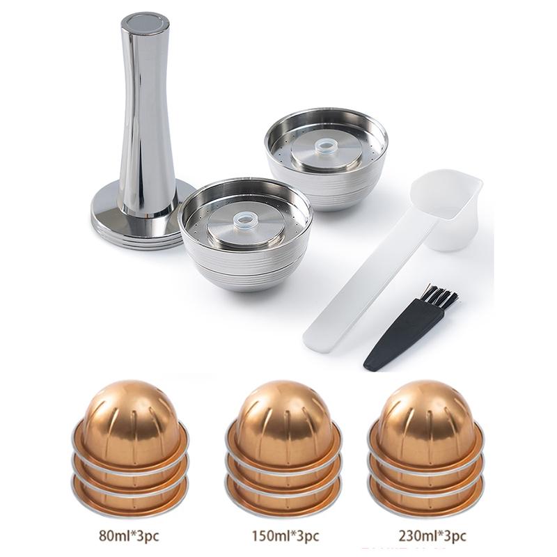 Für Nespresso Vertuo Next Pop Edelstahl Wiederverwendbare Kapsel Vertuoline Nachfüllbarer Kaffee Filter Kompatibel mit Original Kapseln