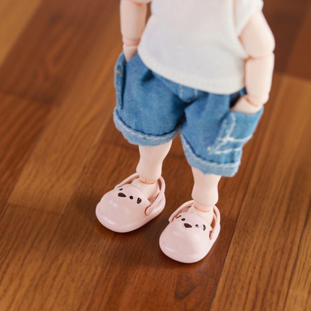 1 Pair Round Toe Ob11 Doll Slippers Simulation Silicone puppy slippers  Kids Gift