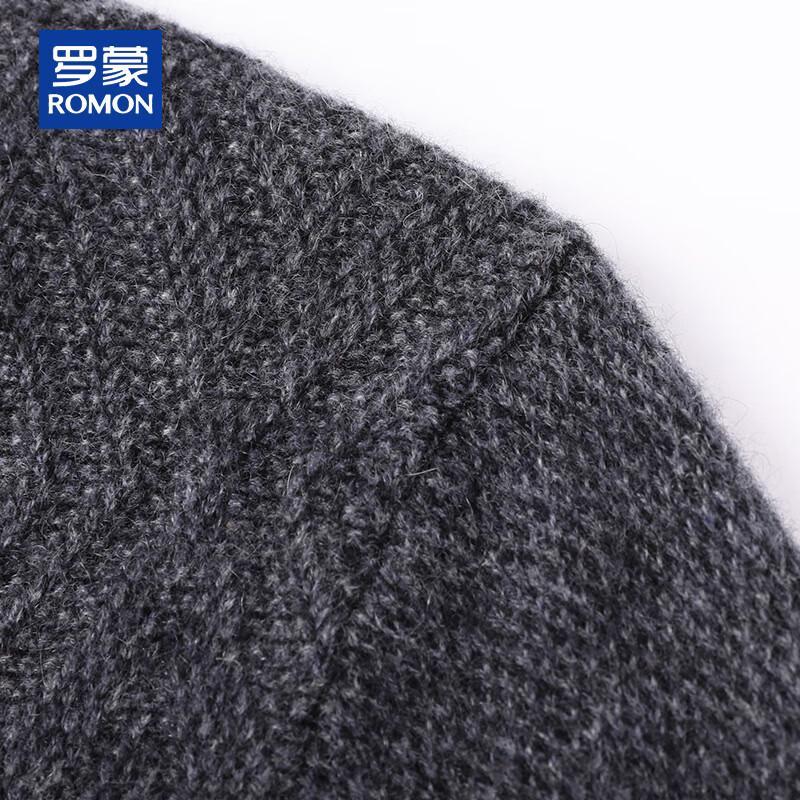 ROMON Men's 100% Cashmere Thickened V-Neck Cardigan