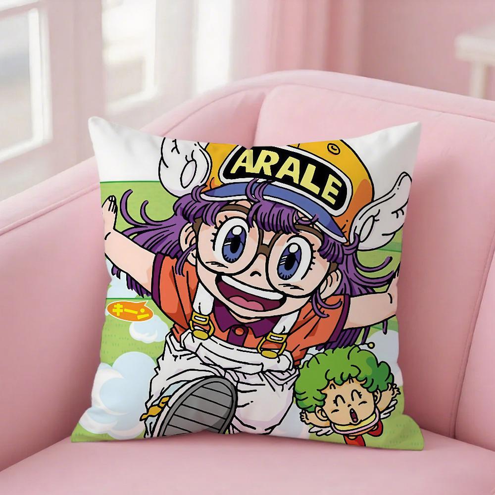 Cartoon D-Dr. Slump Pillow Case Square Double-Sided Printing Sofa Cushion Cover Bedroom Bedside Pillowcover