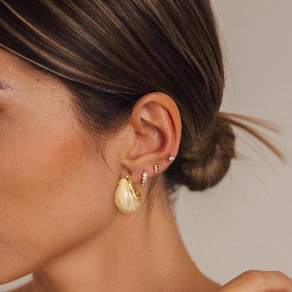 Xia Ling 18K Gold-Plated Dopamine Resin Stud Earrings for Women