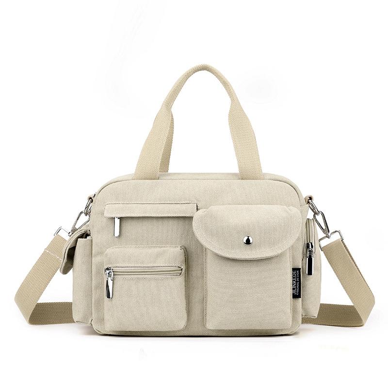 New Canvas Bag Portable Shoulder Bag Messenger Bag Multi-pocket Business Women's Bag Fashion Casual Canvas Women's Bag