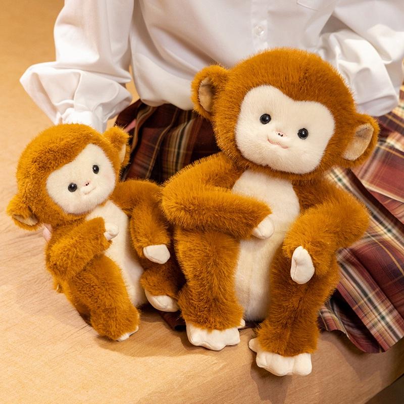 22/31cm Simulation Golden Monkey Plush Doll Pillow Cute Soft Long Tail Monkey Animal Stuffed Home Decor Appease Gift For Kids