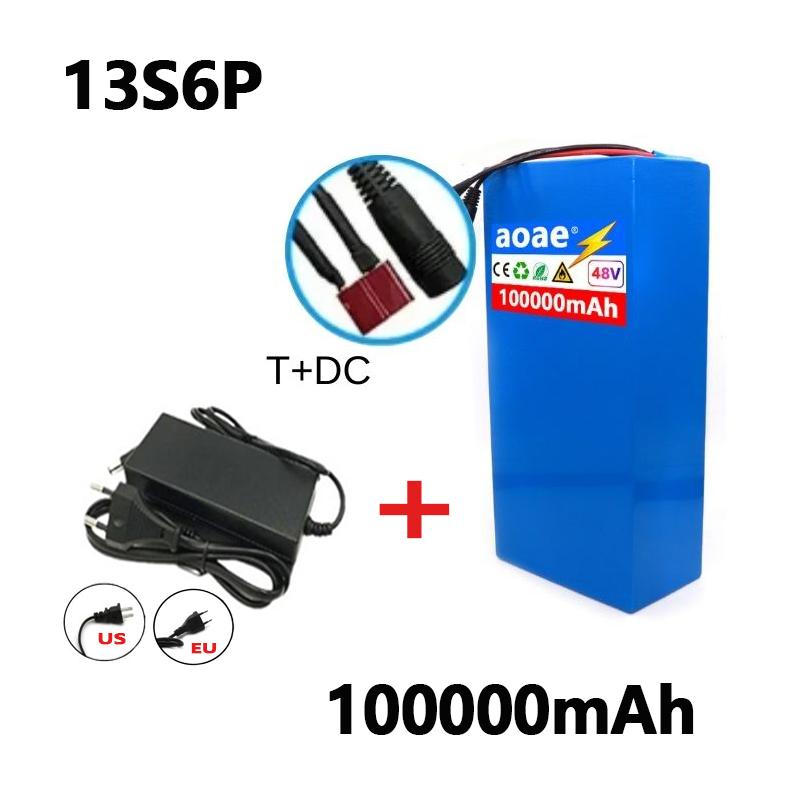 100%18650Original 48V 100Ah 13s6p Lithium-Batteriepaket 48v 100000mAh 2000W Citycoco Motorroller-Batterien Eingebaut 50A BMS
