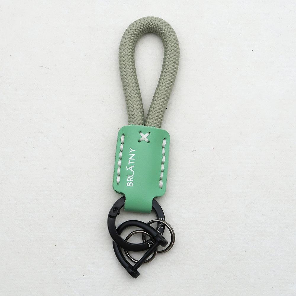 Hand-Woven Cowhide Leather Keychain Pendant with Logo Embossing - High-Quality Anti-Lost Car Lanyard