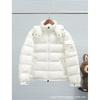 Unisex Warm Hooded Down Jacket 85% White Duck Fill Loose Fit Winter Coat Adults