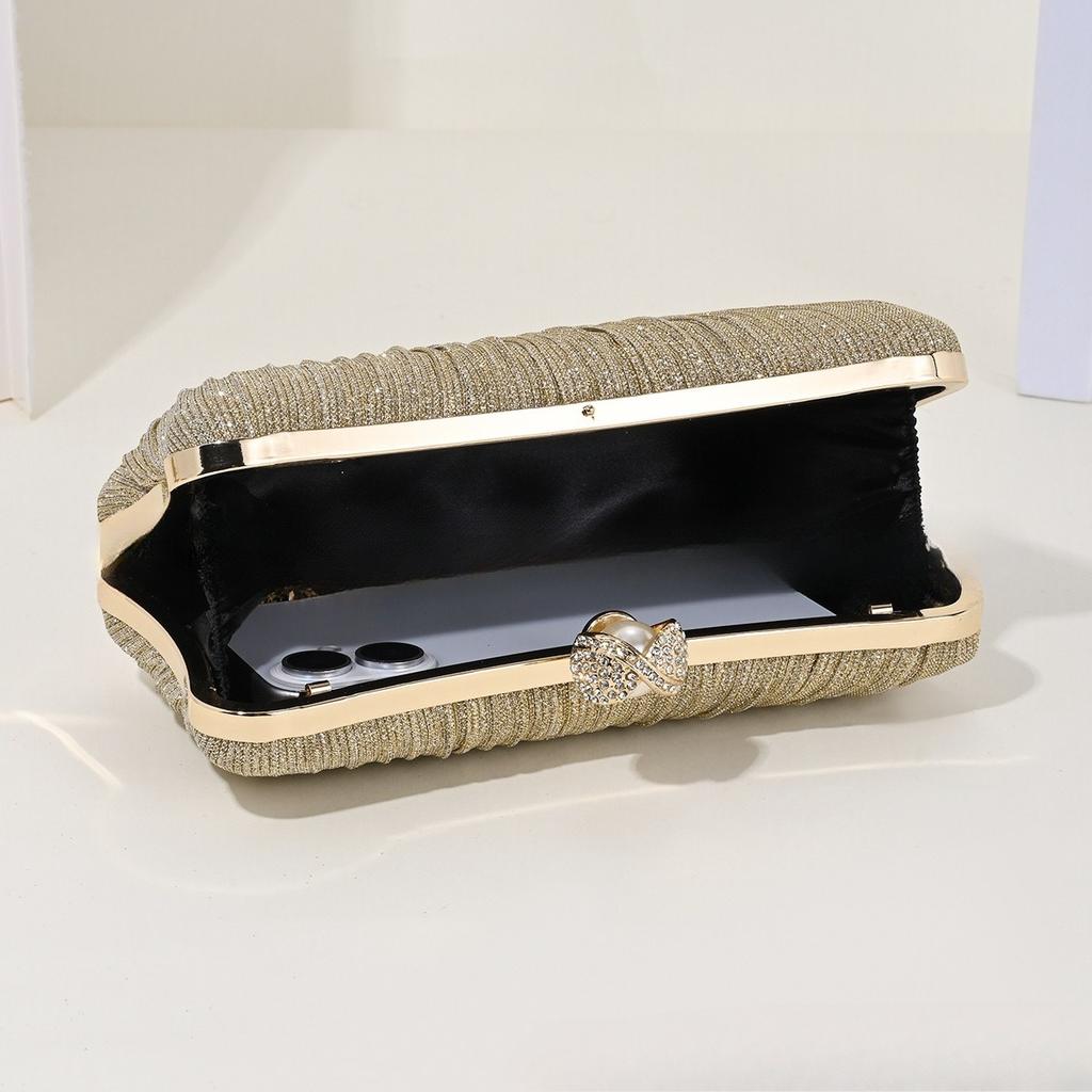 Luxury Design Women Evening Clutch Bag Shoulder Bag Party Wedding Prom Birthday Long Square Bags Pleated Elegant Handbag Purse