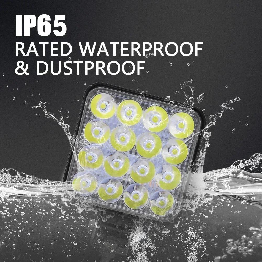 1PCS 12V Waterproof Led Work Light Bar Square Spotlight Work Light Headlight For SUV Truck Off Road Night Driving Light