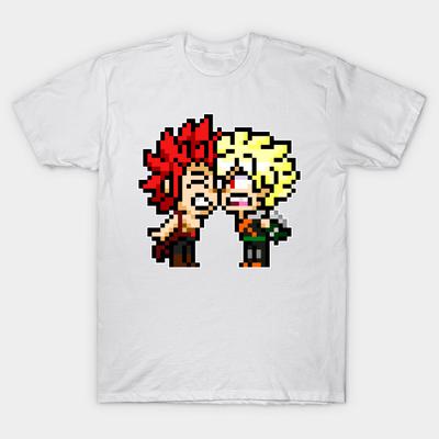 T Shirt Women Pixel Ships Kirishima X Bakugo Harajuku Print Kawaii Tshirt Summer Short Sleeve Female T-Shirt Top Tee