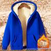 Men's Velvet-Lined Lambswool Hoodie - Warm, Loose, Casual Autumn/Winter Jacket