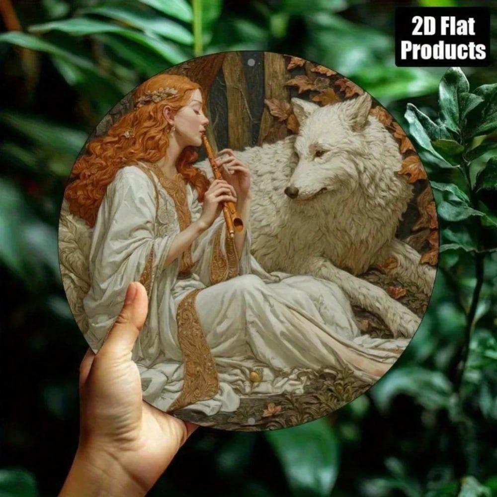 Vintage Wolf Celtic Metal Sign Bar Bedroom Decor Halloween Gift