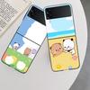 Cute BuBu DuDu Phone Case For Samsung Z Flip 7 6 5G Galaxy Z Flip 5 4 3 Black Hard Cell Cover Luxury PC Shell Coque
