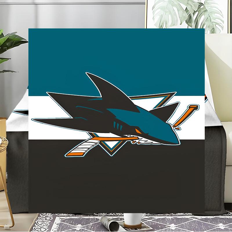 San-Jose Sharks Hockey Blanket Flannel Throw for Sofa, Indoor, Camping, Living Room, Office, Chair, And Bed Soft Birthday Gift