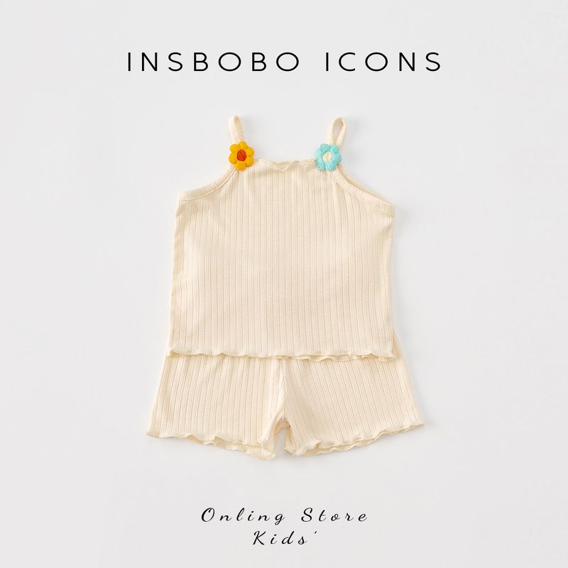 Girl Suit Summer Clothes 2024 New Girls Clothes Fashionable Suit Suit Western Style Summer Baby Girls  Sling Clothes Children s Clothing Rice White 80