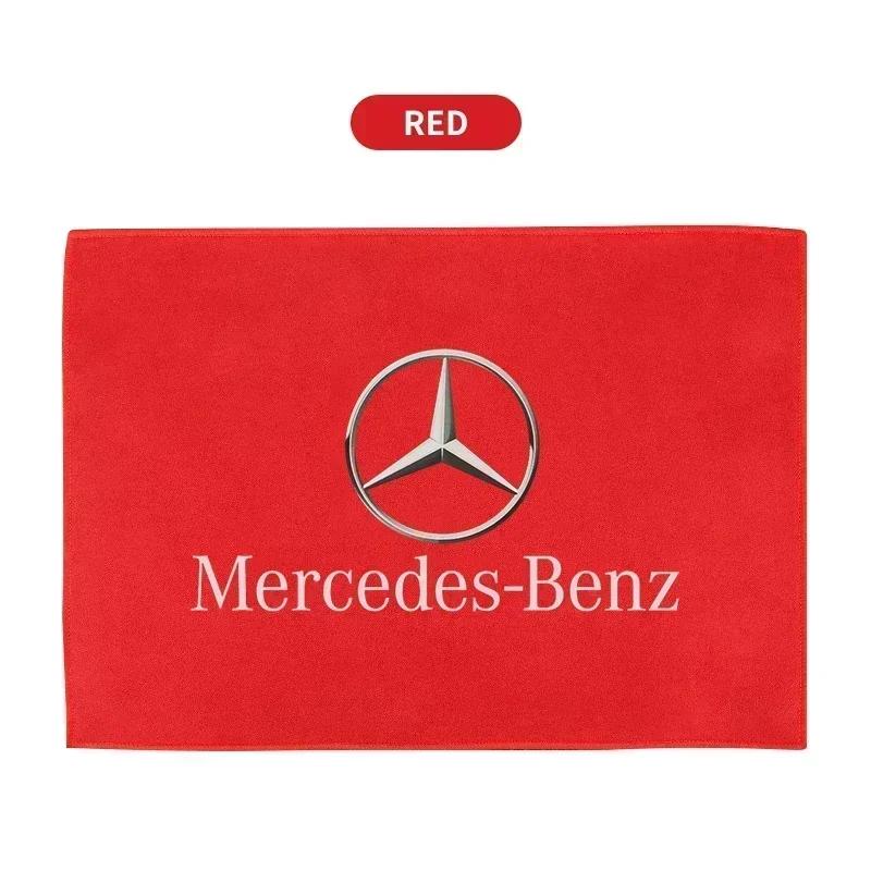 CRV1   Car Emblem Suede Towel Microfiber Uptake Cleaning Rag Cloth for Mercedes Benz W203 W204 W205 W206 W212 W213 W222 W223 E300 C200