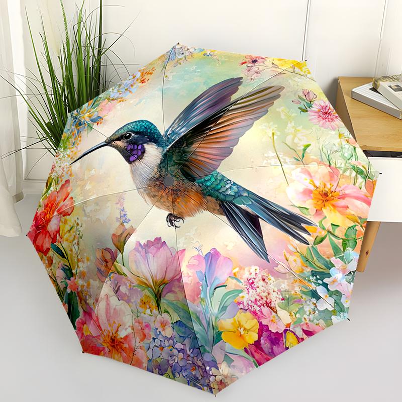 Hummingbird Automatic Folding Umbrella Compact & Lightweight for Outdoor Adventures Daily Use Birthday Christmas Travel Umbrella Durable 8 Bone Design