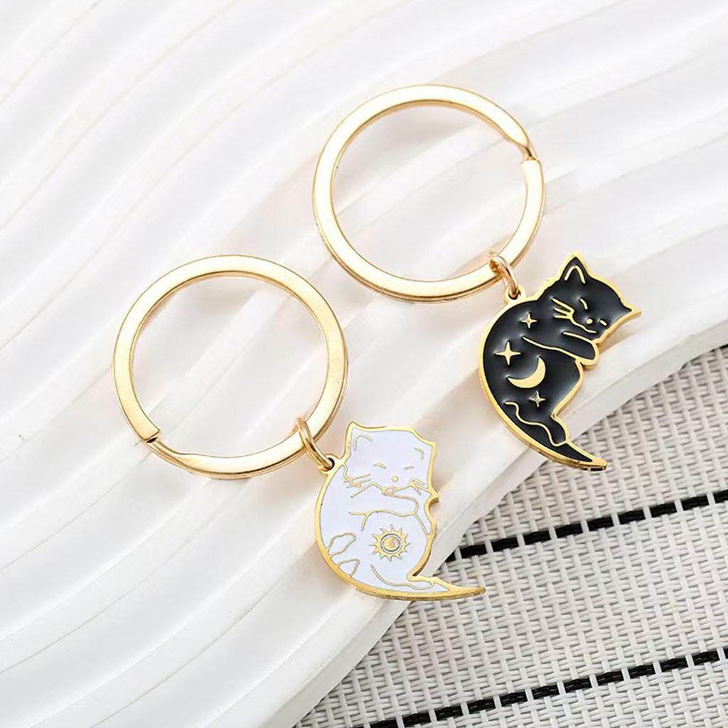 Couple Keychain Set - Matching His & Her Keychains, Anniversary Gift For Boyfriend Girlfriend, Husband Wife, Stainless Steel - View #3
