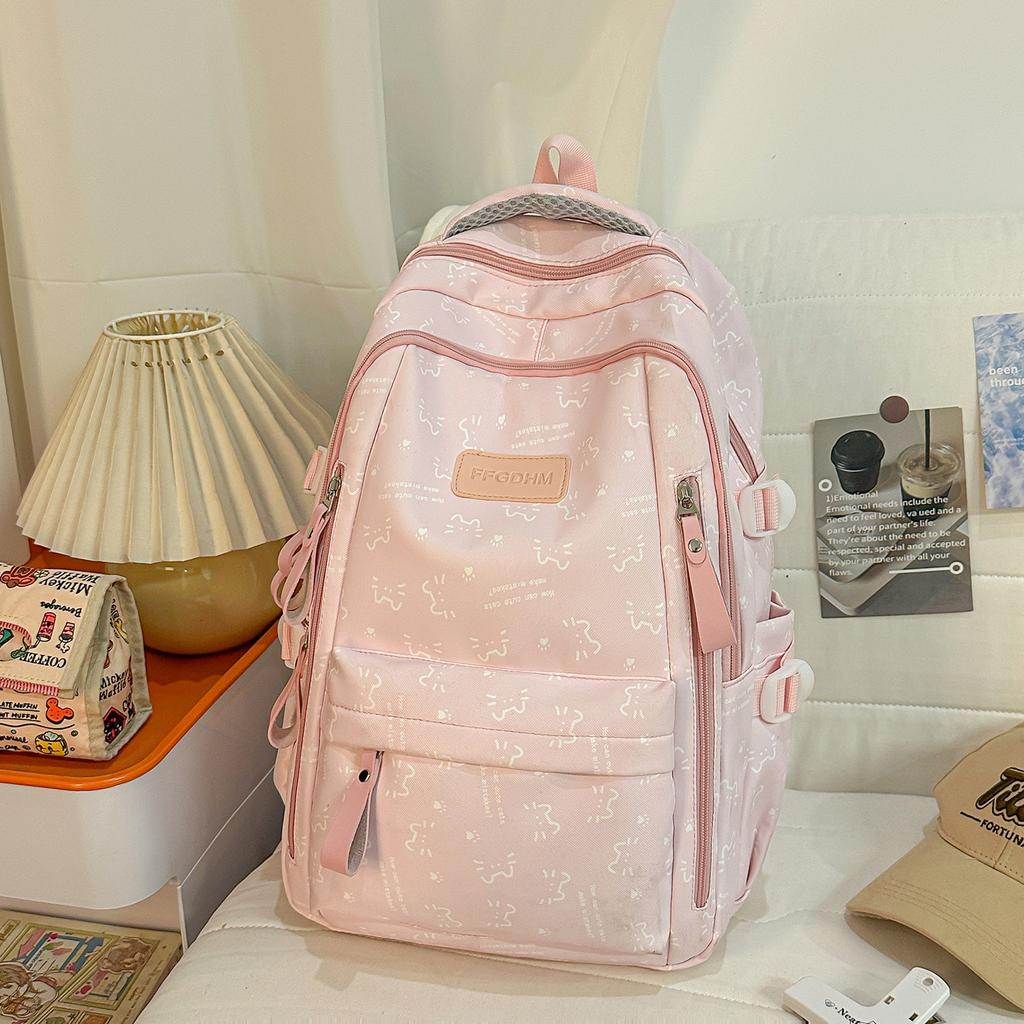 Schulrucksack Cartoon Klein Frisch Mädchen Rucksack Mehrere Fächer Highschool Schülerrucksack Weiblich Hoher Wert College-Stil Mittelschüler