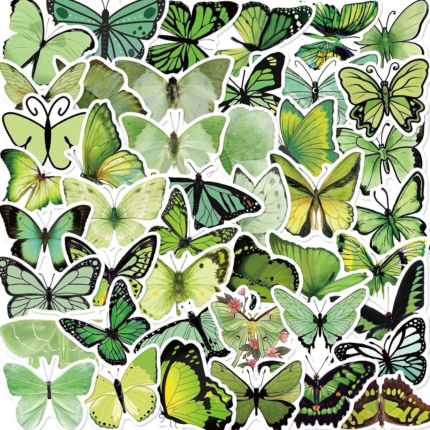

50 шт. красочные нежные наклейки-граффити с бабочками декоративные наклейки для ноутбука багажа водонепроницаемые наклейки своими руками зелёный