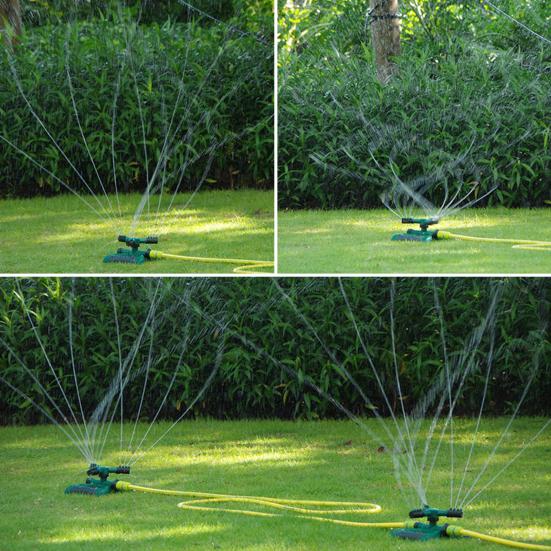 Lawn Sprinkler Leakproof 3 Arm Design 360-Degree Rotatable Irrigation System Universal Simple Installation Adjustable Water Sprinkler