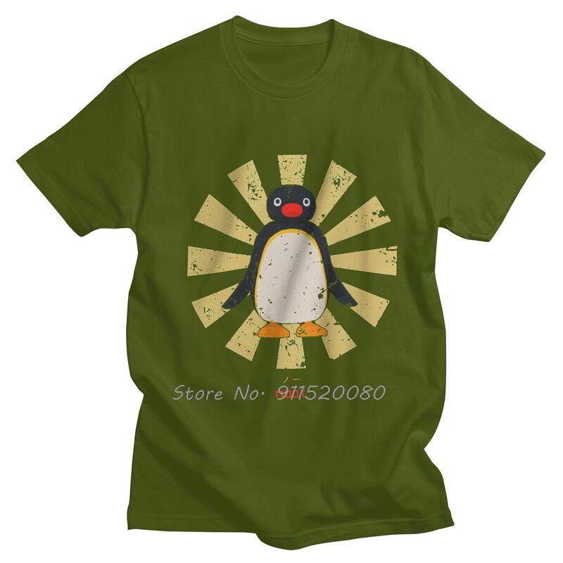 Retro Japanese Pingu Noot Tshirt Unisex Streetwear T Shirt Short Sleeve Anime Pingu Penguin Meme Tshirt Cotton Tees Top