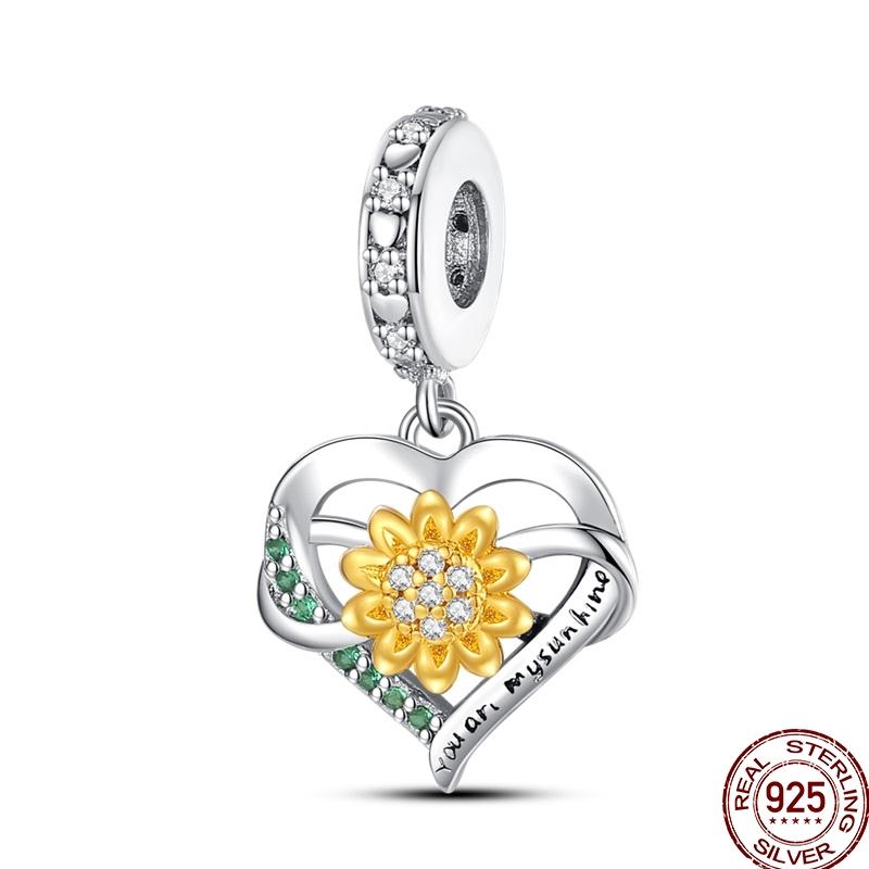 Original Copper Gold Series Charms Bead Sunflower Dogs Leopard Firefly Pendants Fit Bracelet Jewelry Gift Marking