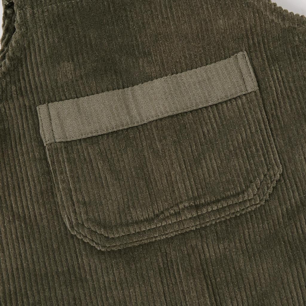 Baby Overalls Long Pants Corduroy Romper Boys Girls Plain Cute Autumn Winter [Volunboy] All-in-One (Green (Pocket), 73)