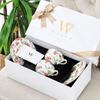 WOOCH Ceramic Couple's Cup and Saucer Gift Set