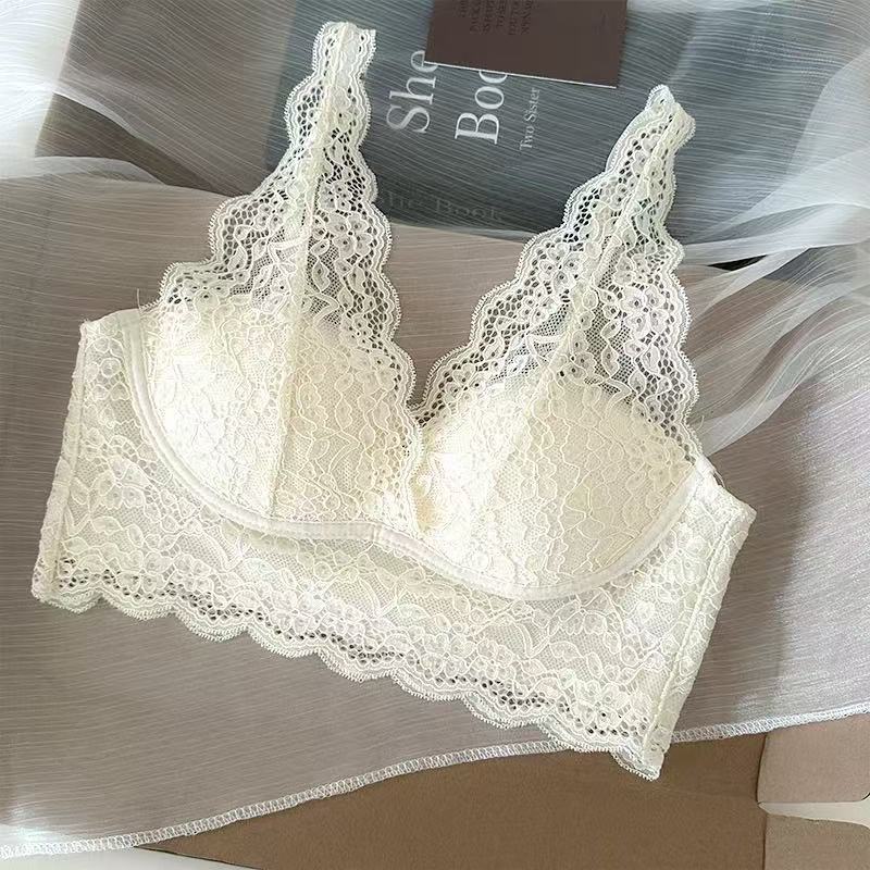 Sexy Lace Beautiful Back Bra Summer Thin Big Chest Small 1111 New Popular No Steel Ring Bra