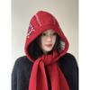 Knitted Balaclava Beanie With Scarf Combo Women Men Winter Warm Windproof Hooded Hat In Neutral Styles