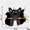 1pc Hole Bulldog Car Stickers Personalized Auto Body Bumper Decals Creative Cartoon Cover Scratches Waterproof Animal Decoration