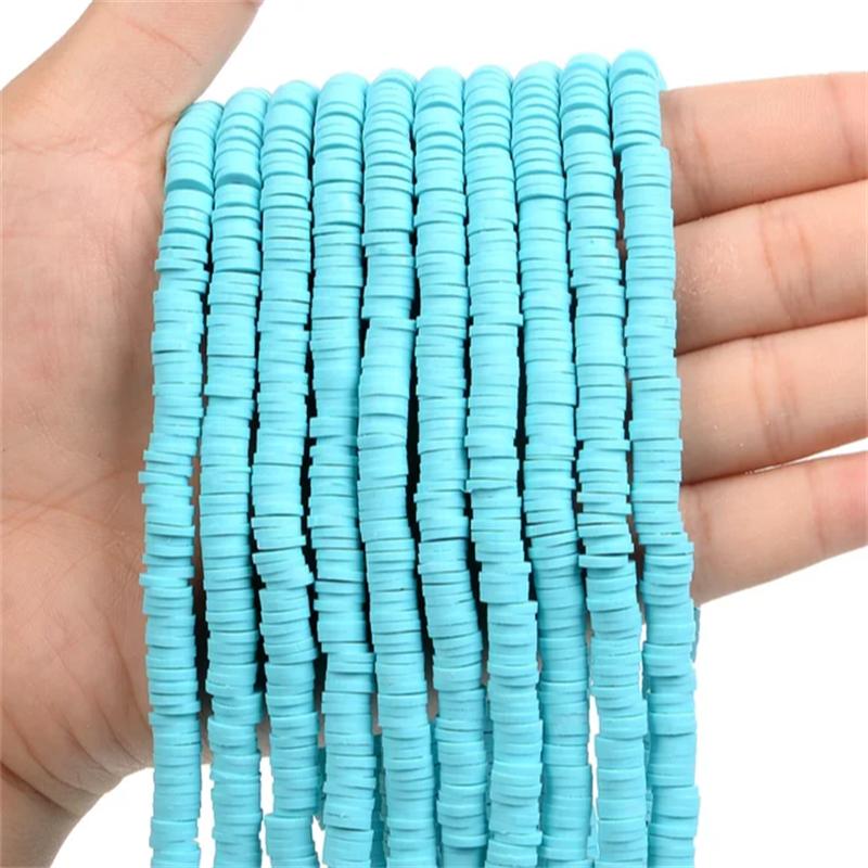 700Pcs/lot 6mm Flat Round Polymer Clay Beads Handmade Heishi Loose Spacer Beads for Jewelry Making DIY Bracelet Necklace Supplie