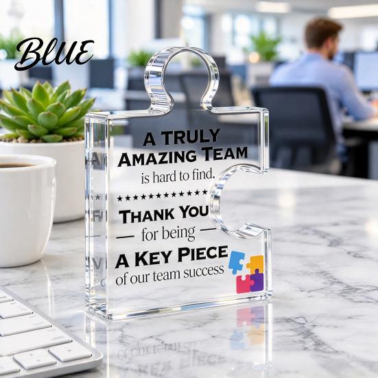 Meaningful Colleague Farewell Gifts Acrylic Puzzle Shape Ornaments for Team Appreciation and Employee Recognition Transparent High Transparency
