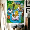 Bees and Maya Wall Tapestry Aesthetic Wall Hanging Printed Fabric Blanket Decorative Tapestries for Bedroom Living Room Home Decor