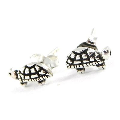 [C5598] - Silver 'Turtle' Earrings