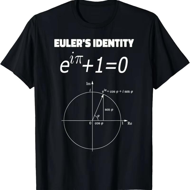 Eulers Identität Mathe Formel T-Shirt Unisex Komplexe Zahl Grafik Tee Lässiges Wissenschafts Oberteil Für Mathe Physik Enthusiasten