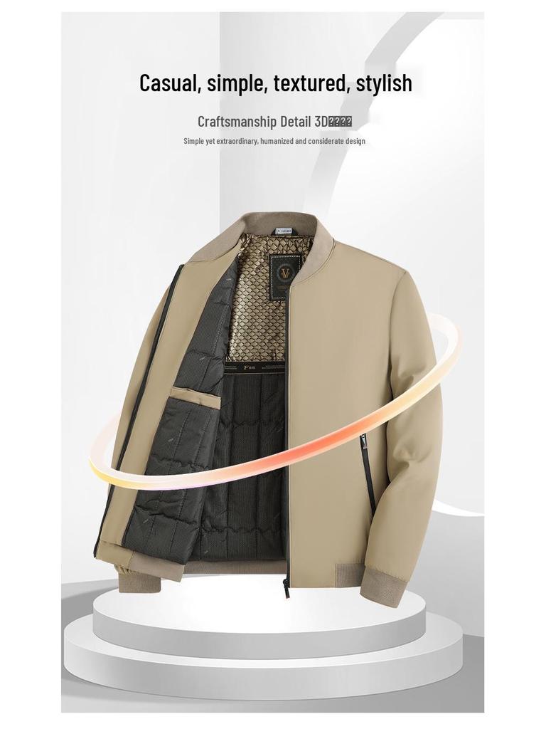 2025 Men's Autumn & Winter Cotton Jacket - New Style Casual Warm Coat for Middle-aged Dads