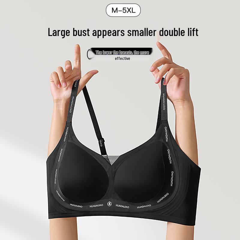 Women's Seamless Push-Up Bra: Letter Straps, Sexy Lift, Non-Run Cup, Plus Size Available