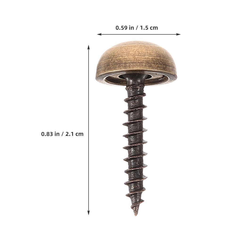 8pcs 15mm Decorative Screw Caps Cover Brass Tapping Screws for DIY Projects Furniture Upholstery Wood