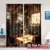 2pcs   2D FLAT PRINTING Curtains (Without Rod) Garage Haven Popular Minimalist Curtains Durable Polyester Curtains Gifts Perfect