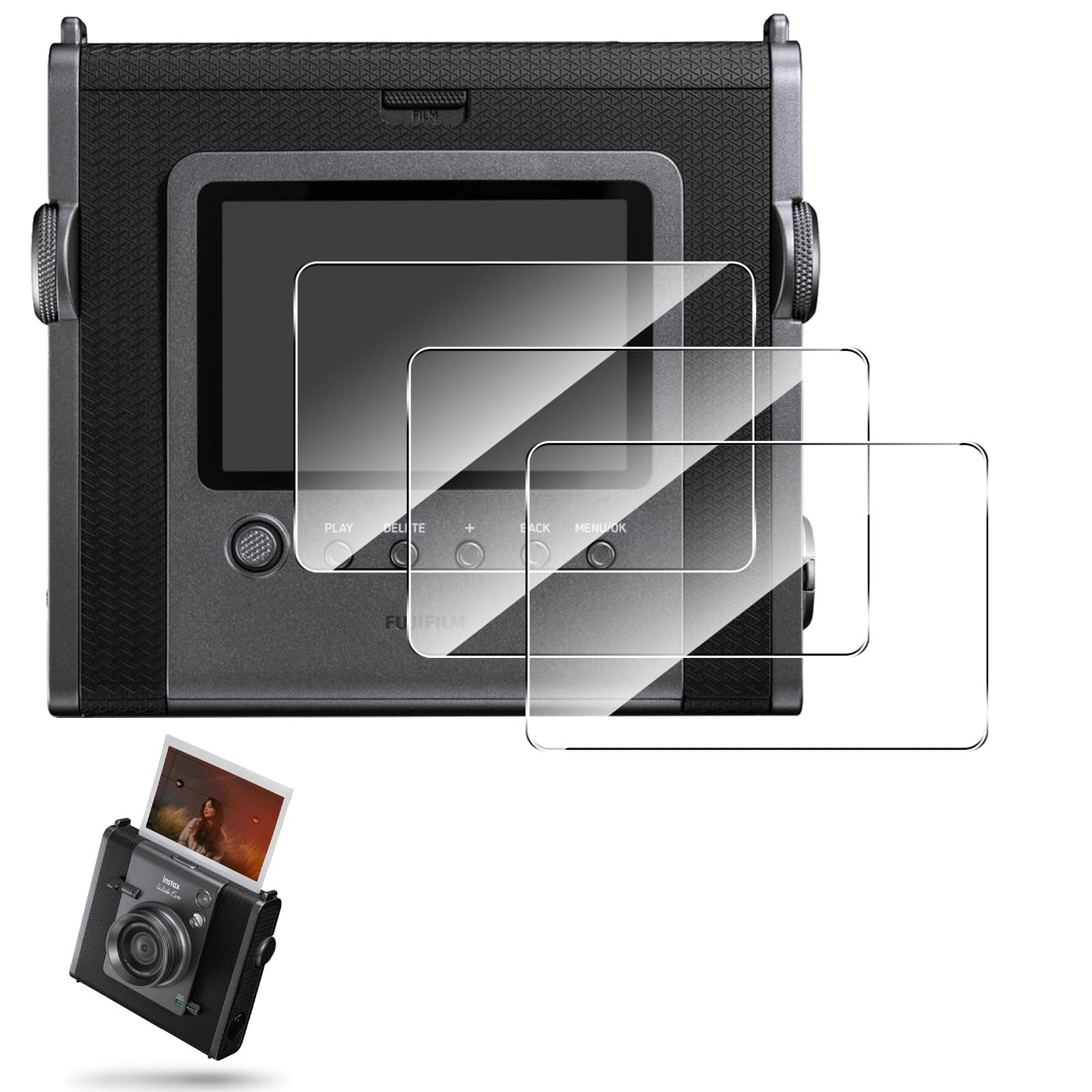 

of For Instax Mini Evo Mosasa Instax Mini Evo Glass Shock 9H Round Automatic Zero High High Sensitivity [Set 3] Film, Film, Absorption, Hardness,