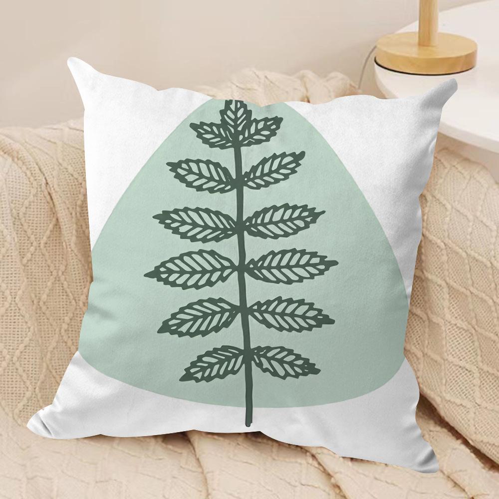 Minimalist Plants Cushion Cover Short plush Doublesided Print Square Throw Pillow Covers Sofa Home Cushion Decor