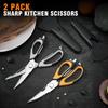 2 Pack Kitchen Scissors All Purpose Set with Magnetic Holder, Heavy Duty Kitchen Shears for Meat,Vegetable,Chicken,Fish,dismountable Cooking Scissors