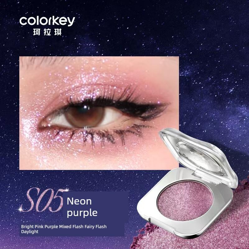 Colorkey Kelaqi Monochrome Eye Shadow Plate Female Thin and Glittering Makeup Palette Everyday Joker Color Rendering Not Easy to Fly Pink Highlight