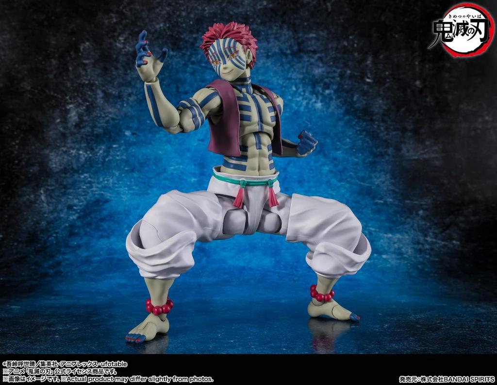 TAMASHII NATIONS Demon Kimetsu no Yaiba approximately PVC ABS painted action figure S.H.Figuarts Slayer Akaza, 145mm, &