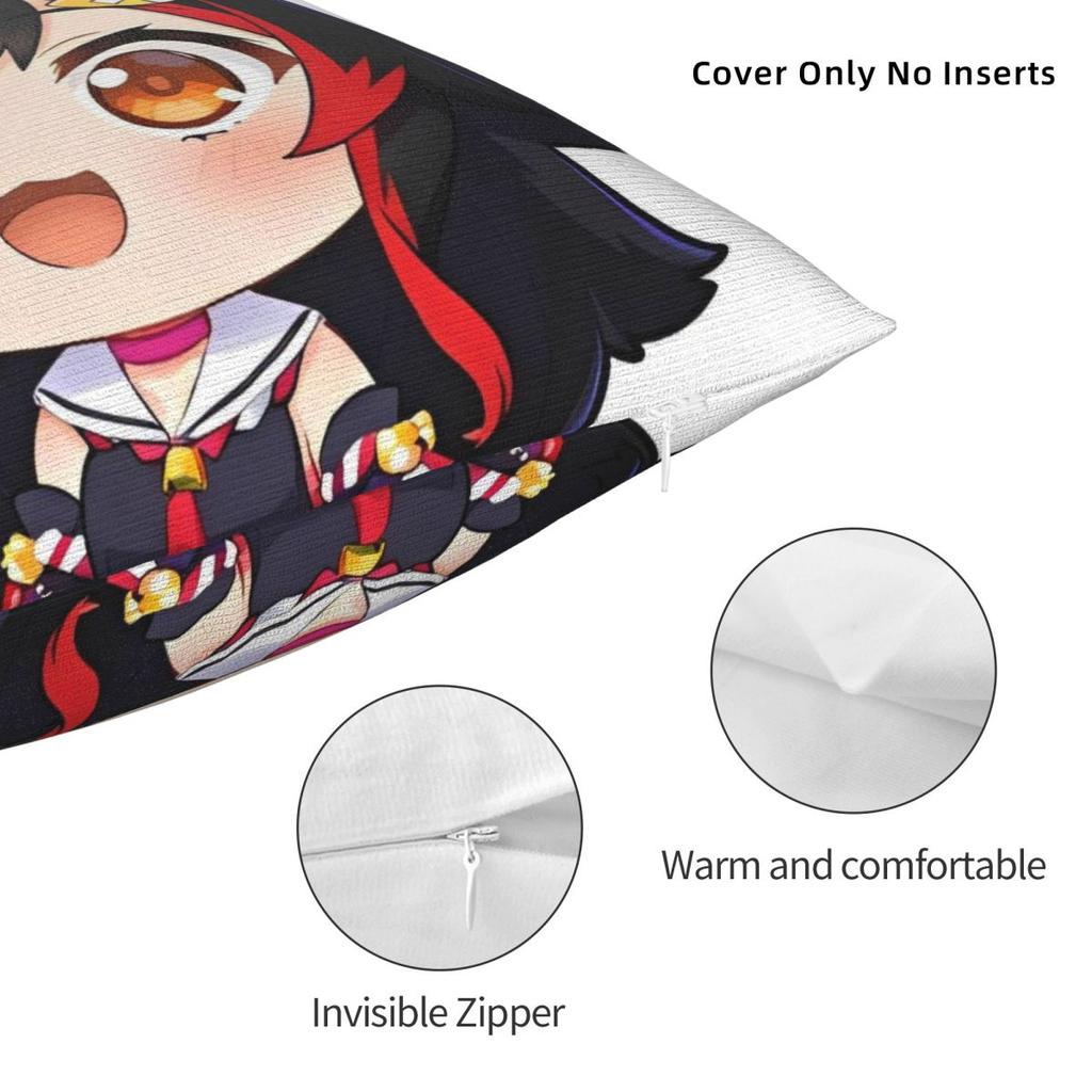 Anime Ookami Mio Pillow Cover Cute Funny Pillow Case Sofa Bedroom Home Decor Cushion Cover Square Custom DIY Pillowcases Gift