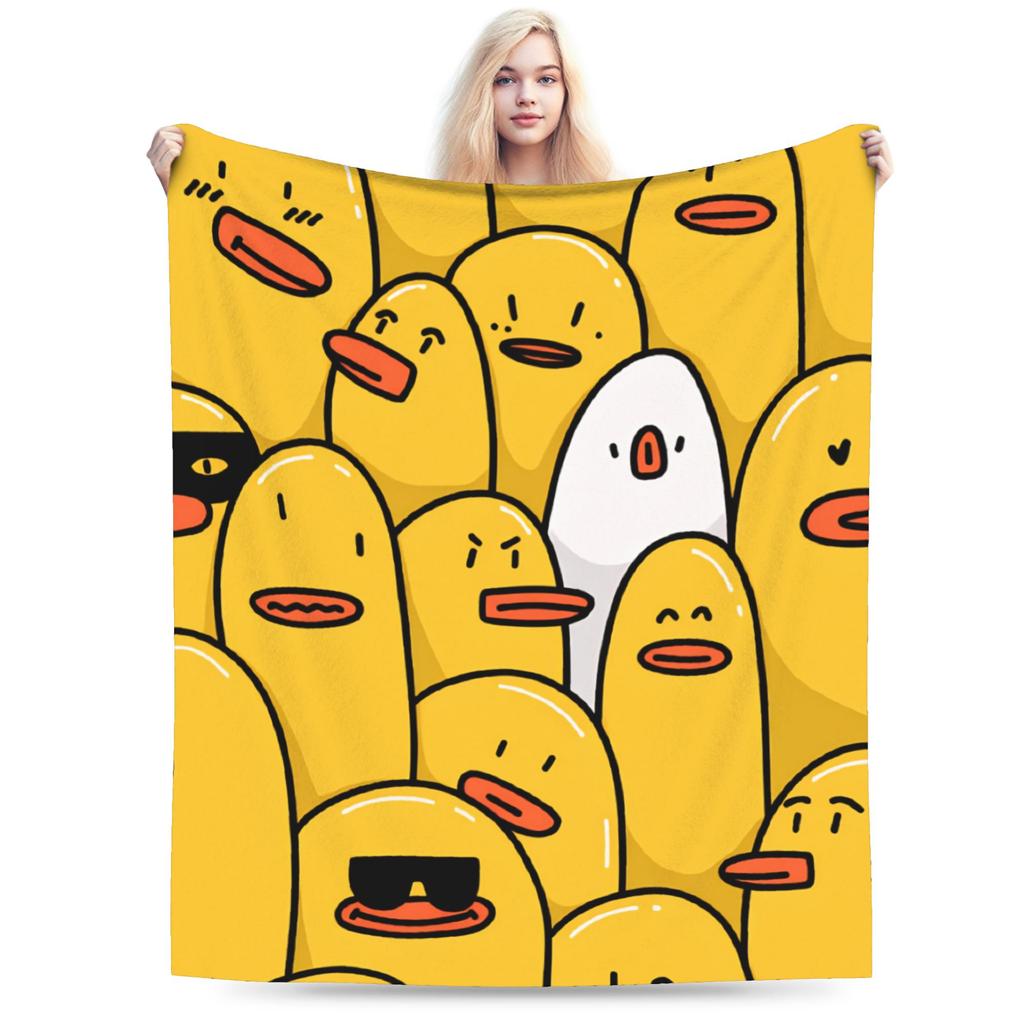 Cute Cartoon Duck Blanket Super Soft Fashion Plush Throw Blanket For Children Couch Bed Flannel Bedspread Bed Cover