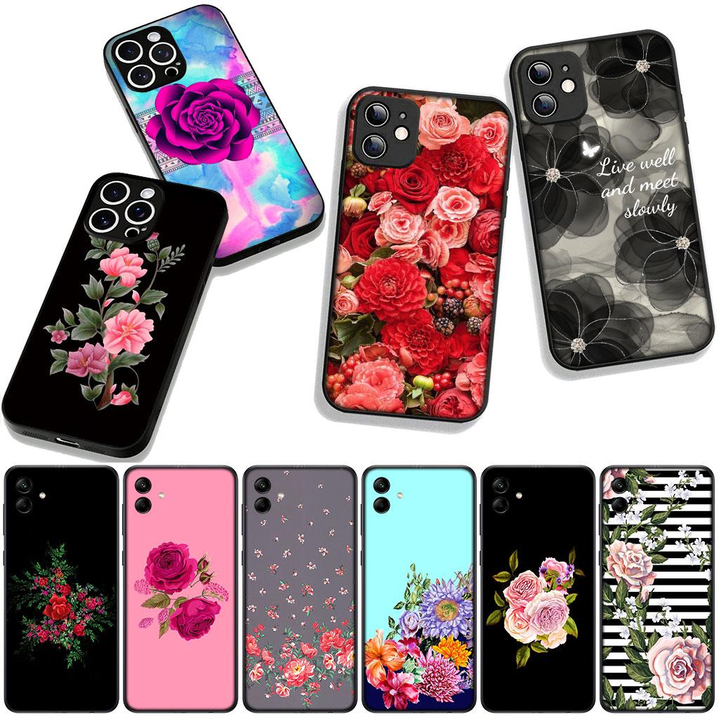 Cover for Apple iPhone 17 16 11 Pro XS Max XR 6 7 8 Plus 16E SE 2020 Air 5 SE2 Phone Case Lucky Grass Peony Rose Flower