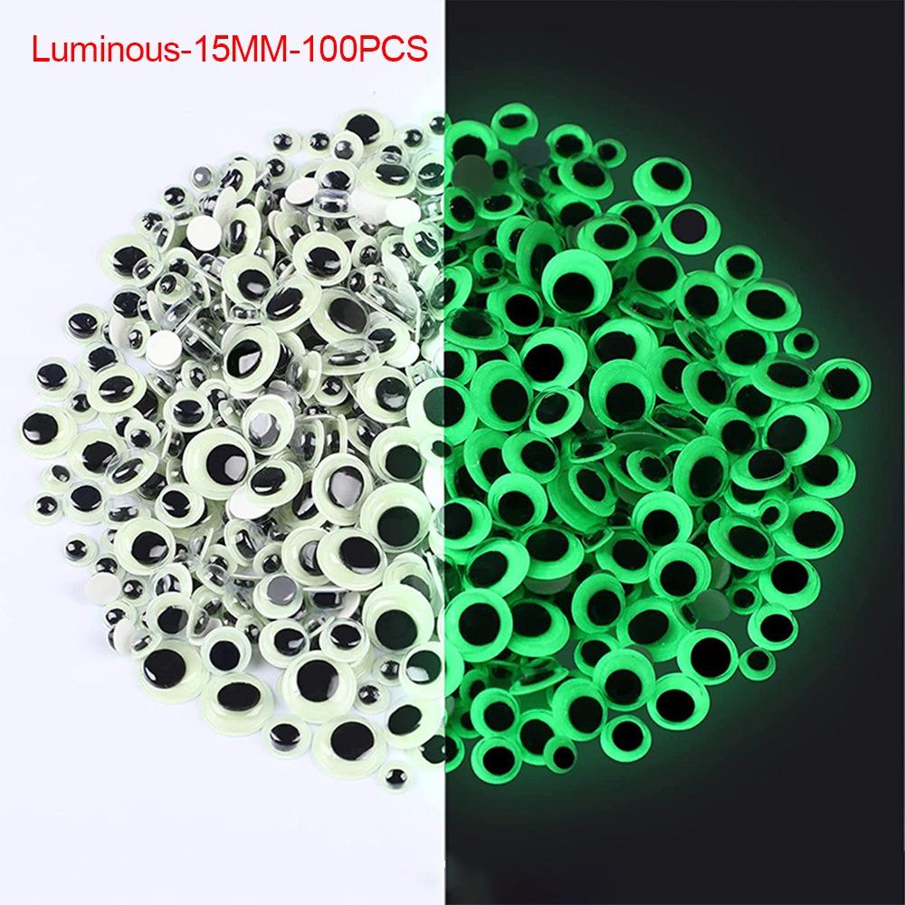

6PCS Black White Black White Googly Eyes Party Decoration Wiggle Eyes for Halloween Decoration Luminous-15MM-50pcs