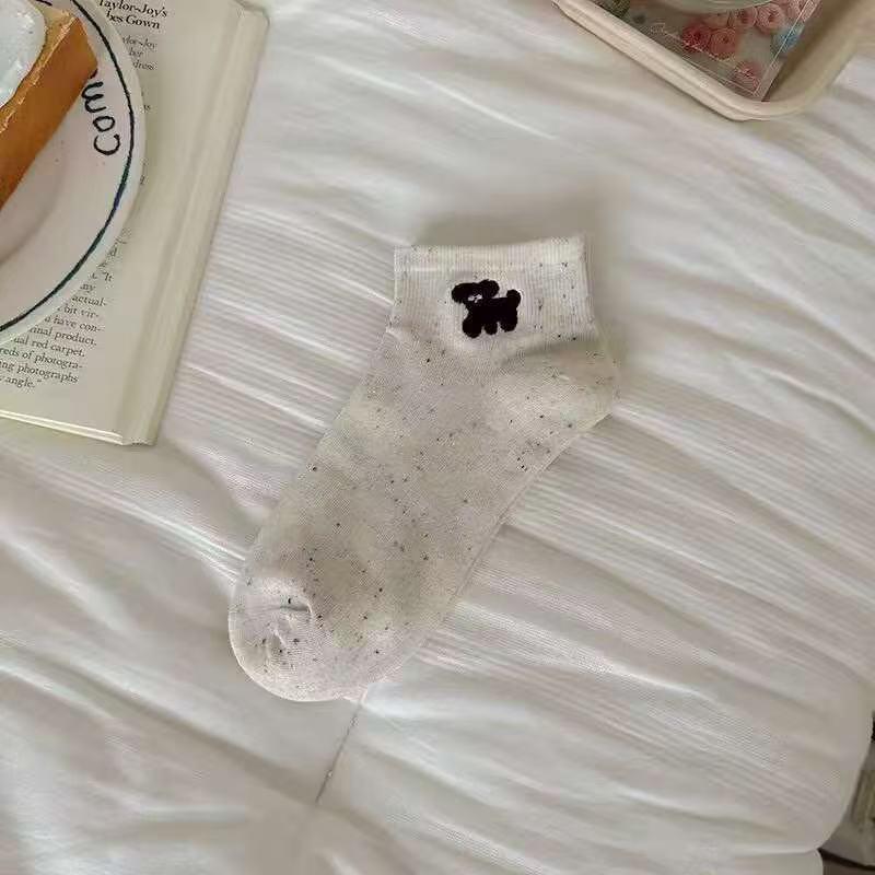 

Мультяшные носки с щенком в корейском стиле: Весенние носки-следки из фасонной пряжи с милыми вертикальными полосками для женщин и студентов One Size